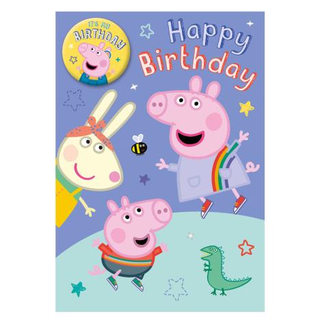 Birthday Fun Peppa Pig Birthday Card With Badge £2.69